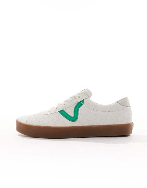 Vans Sport Lage sneakers in gebroken wit met groen en rubberen zool