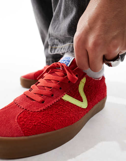 Vans Sport Low in red with gum sole