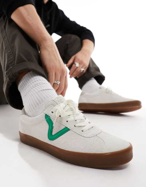 Vans Sport Low Sneaker basse color bianco sporco e verde con suola in gomma