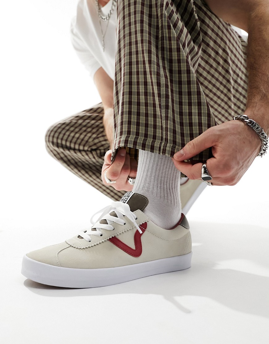 Vans Sport Low Sneakers In Cream And Red-neutral
