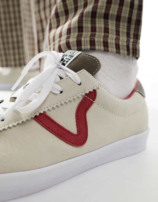 Cream and red vans sale
