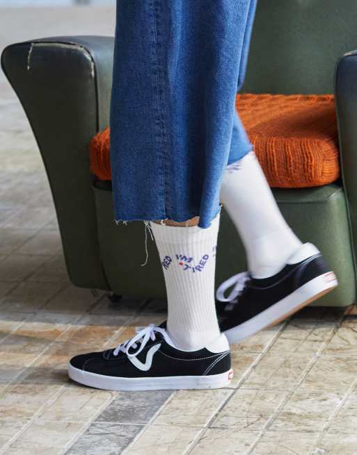 Vans – Sport Low – Svarta sneakers med vit sula och låga skaft, 6 av 7