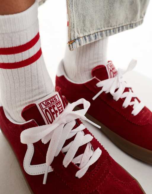 Burgundy vans low top hotsell