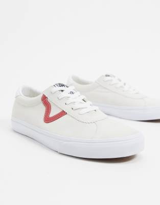 vans cream and red