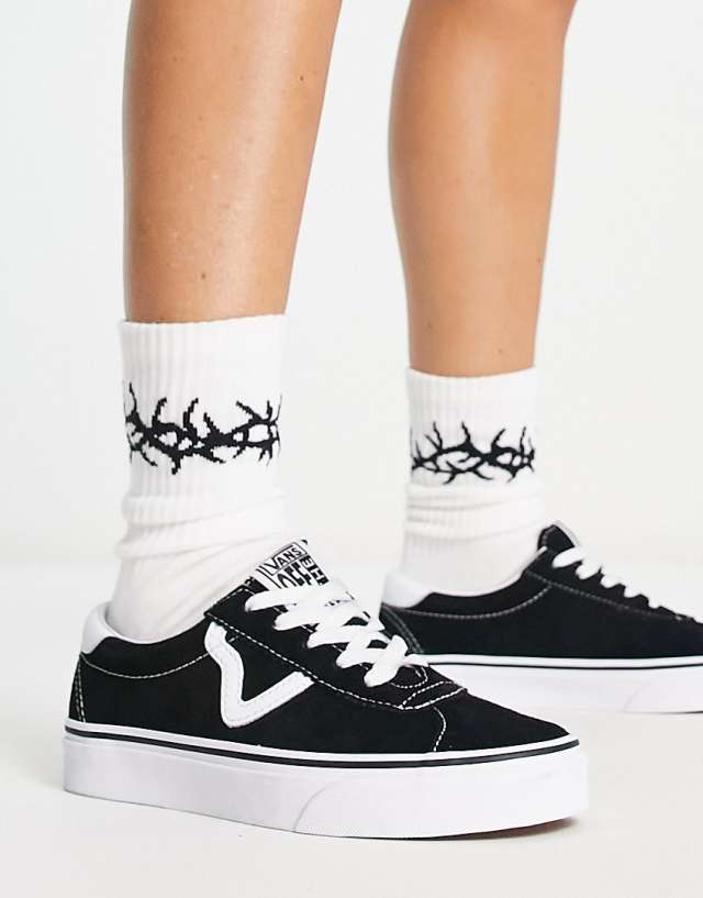 Vans Sport suede sneakers in black/white