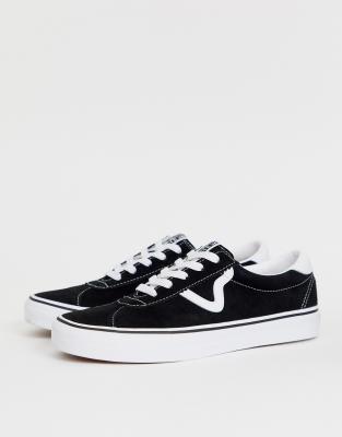 vans black and white trainers