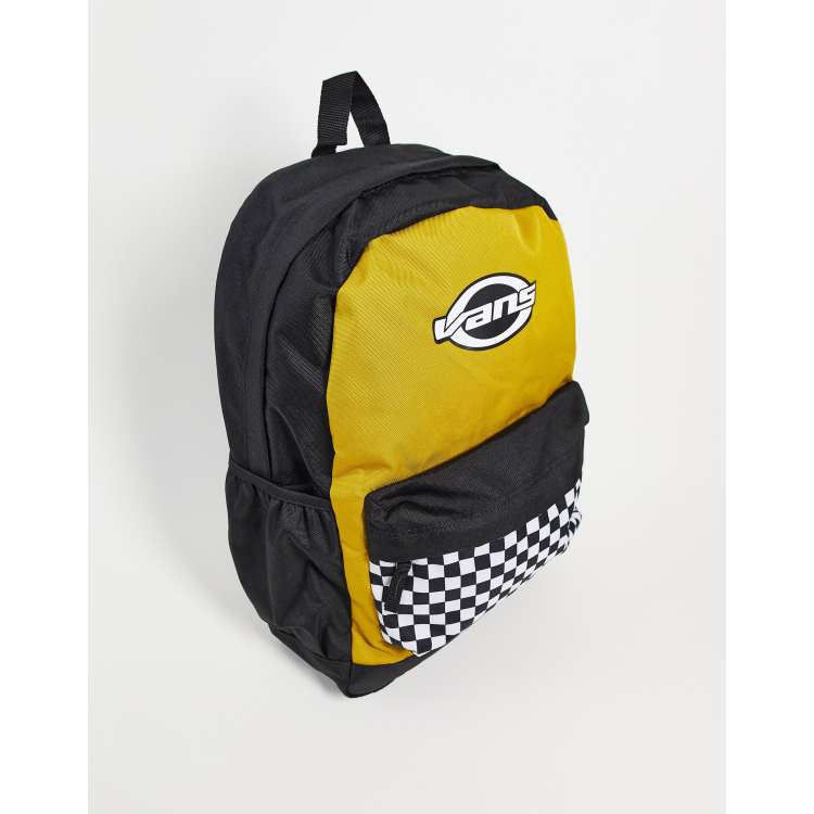 Vans sporty realm plus black & yellow checkerboard clearance backpack