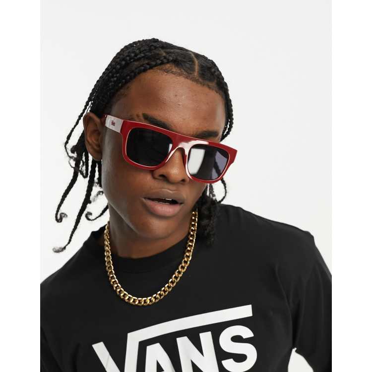 Vans squared sunglasses red ASOS off in 