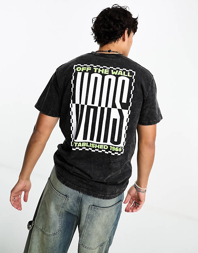 Vans - stacked tie dye t-shirt with back print in black