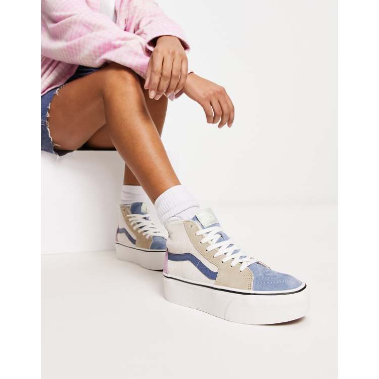 Color block cheap vans high top