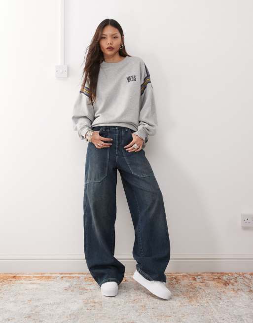 ゆす Vans Stadium Crew neck Sweatshirt in gray | ASOS