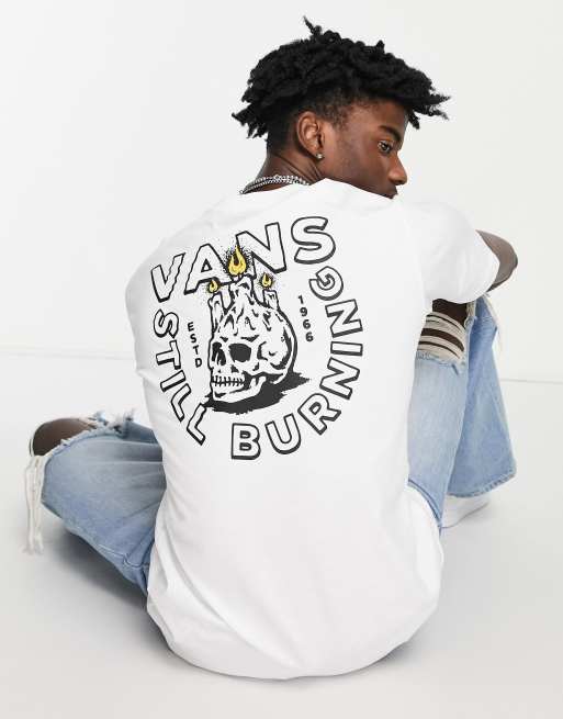 Vans Still Burnin back print T shirt in white ASOS