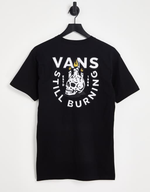 Vans Still Burning back print t-shirt in black 