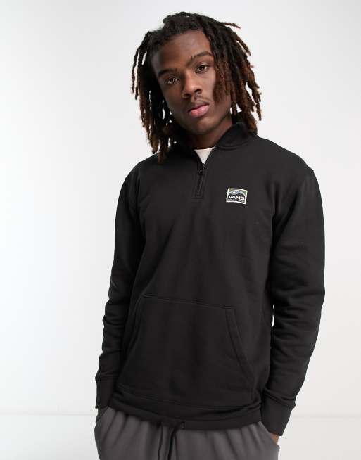 Vans Street Outdoor 1 4 zip sweatshirt in black ASOS