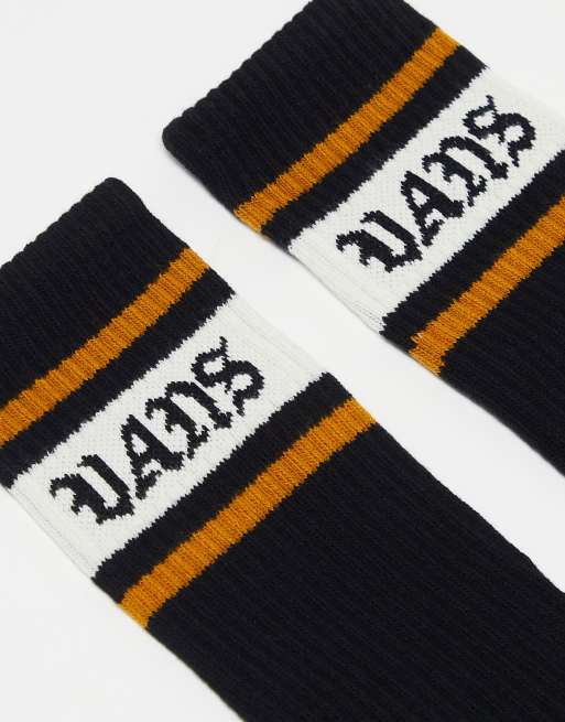 White vans on sale with yellow stripe