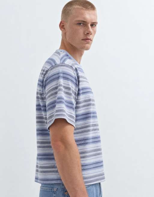 Vans Stripe ringer loose short sleeve knit in light blue, 7 of 9