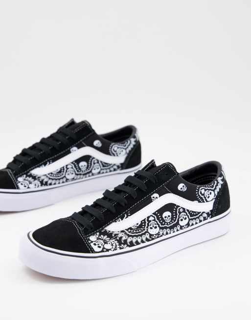 Vans Style 36 Bandana sneakers in black and white 