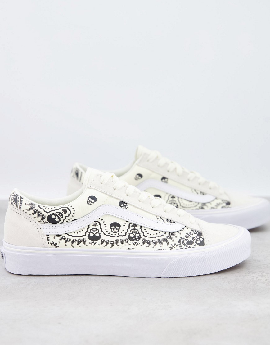 VANS STYLE 36 BANDANA SNEAKERS IN WHITE,VN0A54F642S1