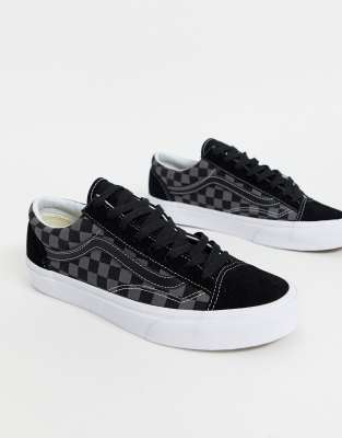 black and grey vans checkerboard