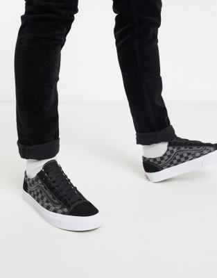 black pewter checkered vans