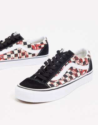 vans style 36 checkerboard black