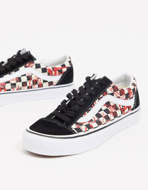 Vans style hotsell 36 red checkerboard