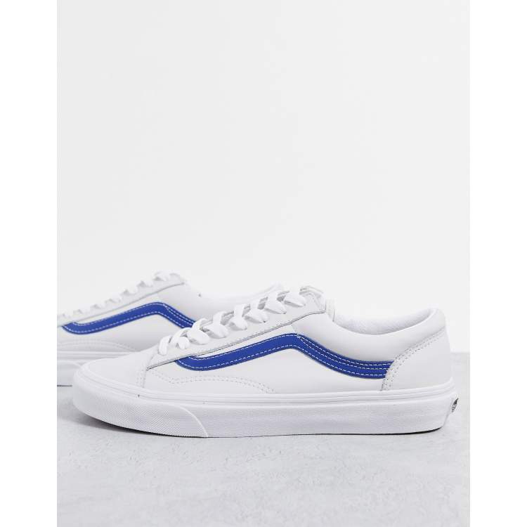 White vans with blue stripe sale