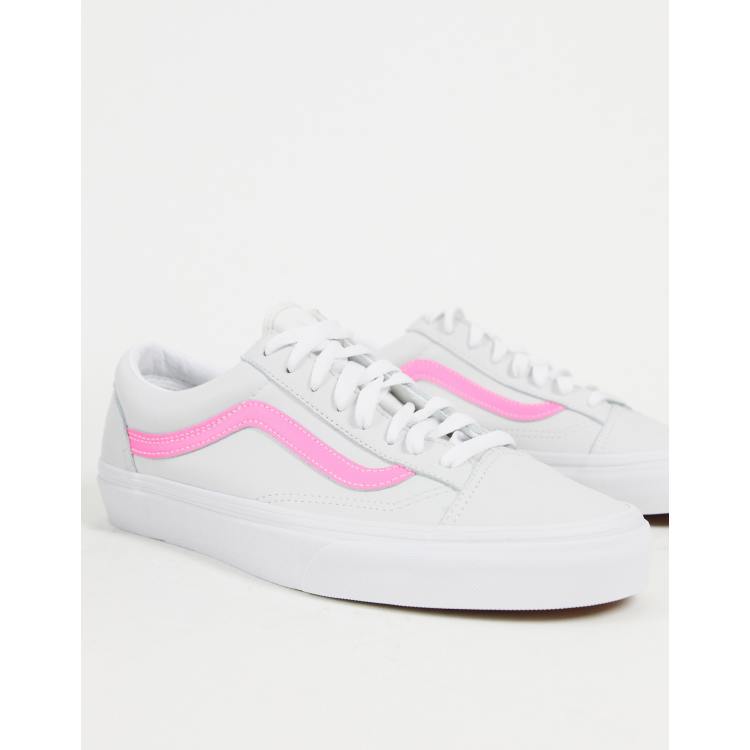 Pink leather clearance vans