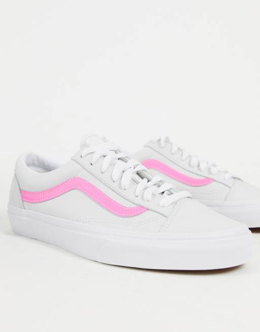 Vans Style 36 Leather Pop trainers in white and pink