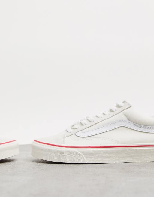 Cream and best sale red vans