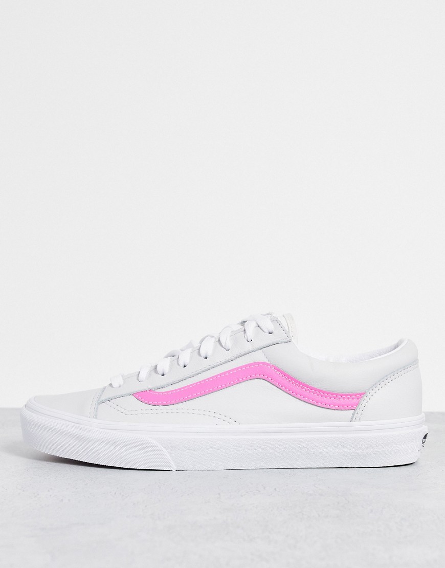Novita Bianco donna Vans - Style 36 - Sneakers in pelle bianche/rosa-Bianco