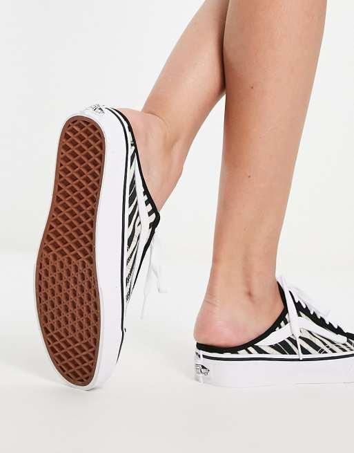 Vans Style 36 zebra mule trainers in black and white ASOS