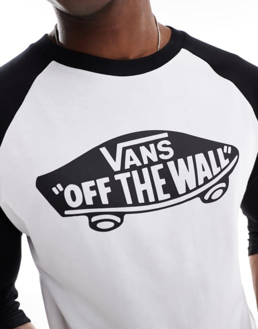 Vans – Style 76 – Biało-czarny T-shirt z raglanowymi rękawami 3/4, 3 z 4