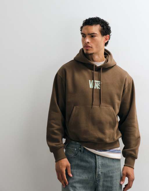 Vans - Sudadera con capucha tipo jersey con logo elástico en marrón, 1 de 5