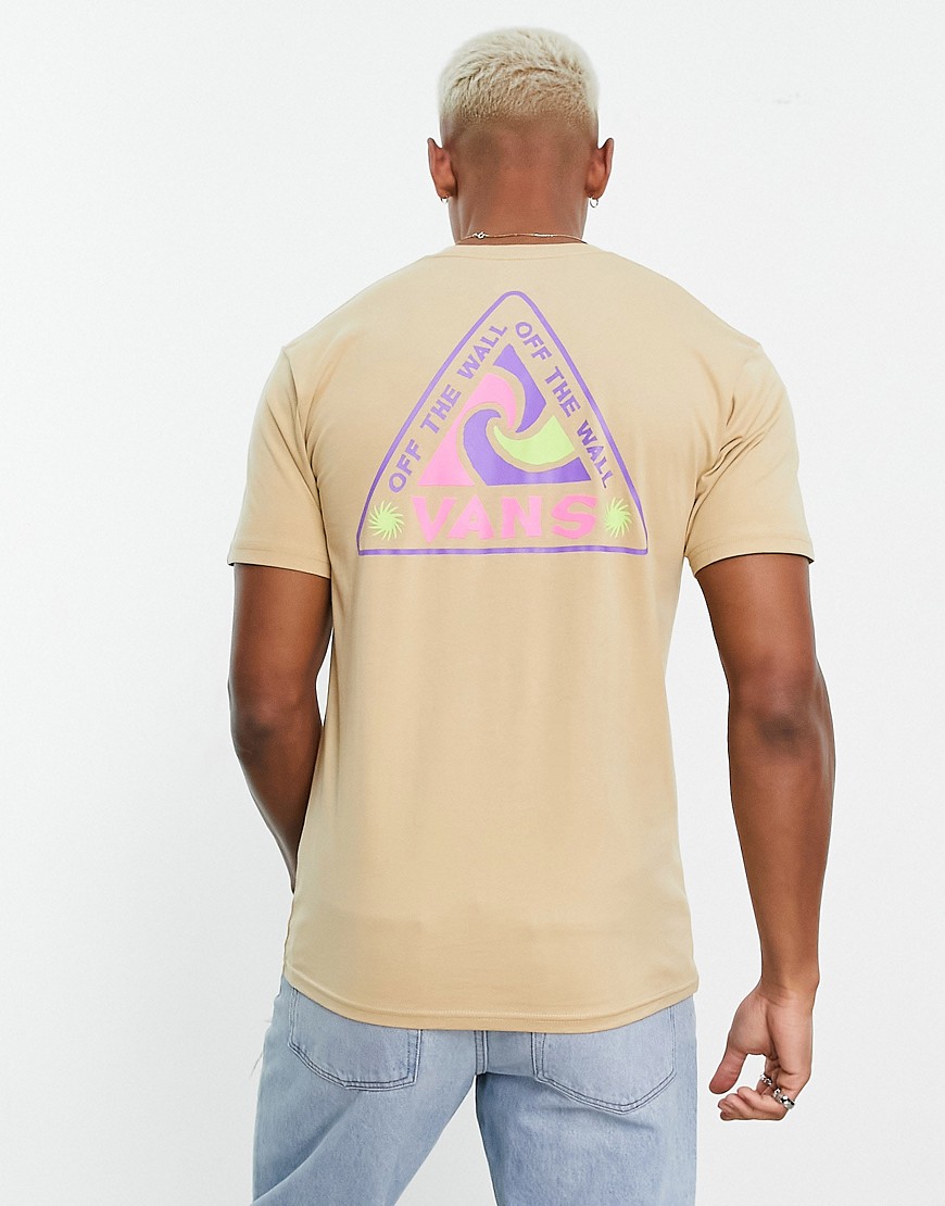 Vans summer camp back print t-shirt in stone-Neutral
