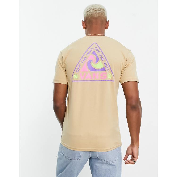 Vans summer camp back print t-shirt in stone | ASOS