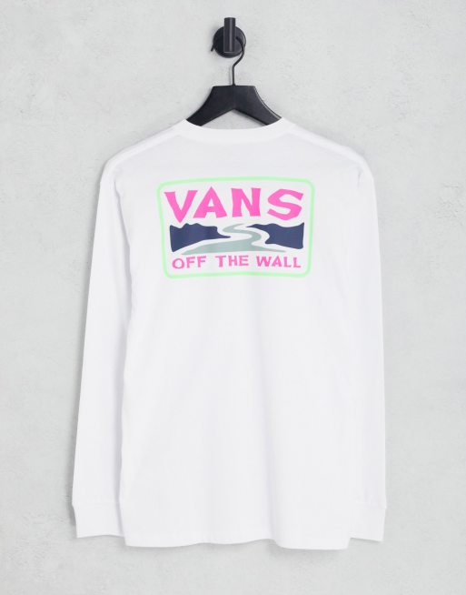 Vans Summer Camp Lang rmliges Shirt in Wei mit R ckenprint