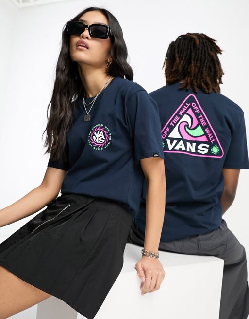 Vans - Summer Camp - Uniseks T-shirt met print op de rug in marineblauw