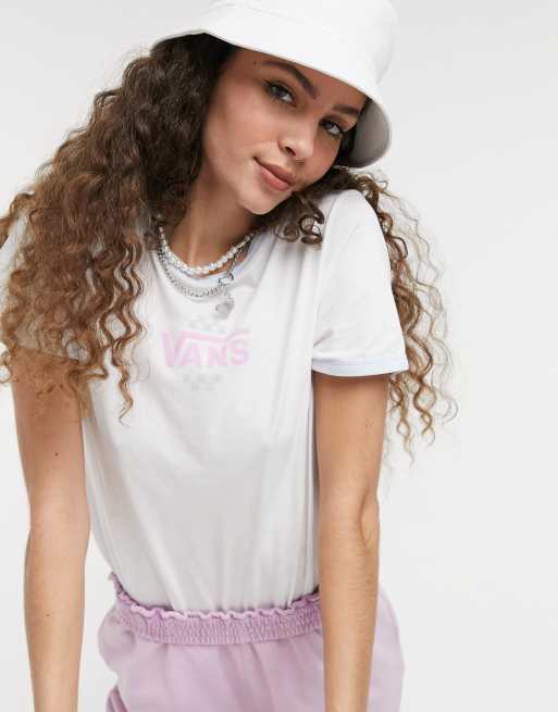 Vans – Summer Schooler – T-Shirt mit Kontraststreifen an den Abschlüssen in Weiß