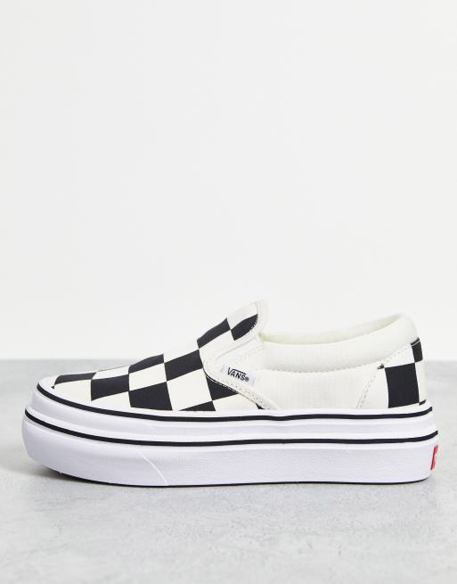 Vans - Super ComfyCush Big Classics - Ternede slip-on-sneakers i hvid/sort