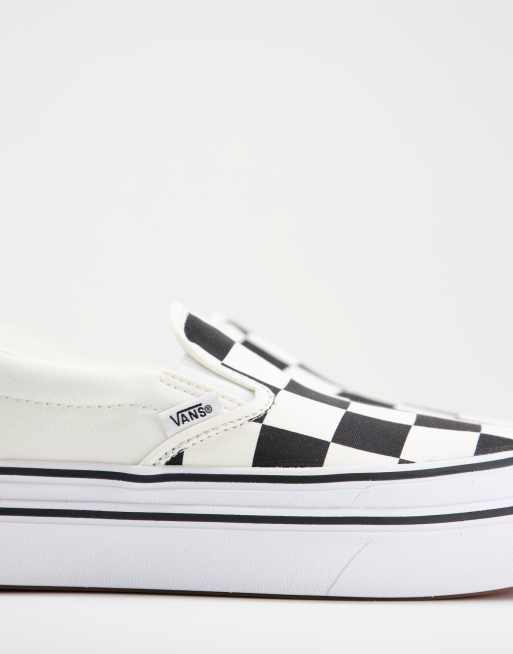 Vans Super ComfyCush Slip-On Big Classics Checker sneakers in white and  black | ASOS