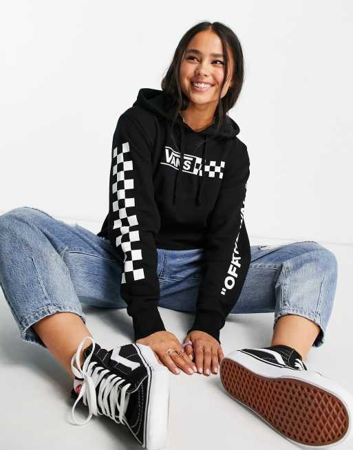 Hoodie with store checkered sleeves