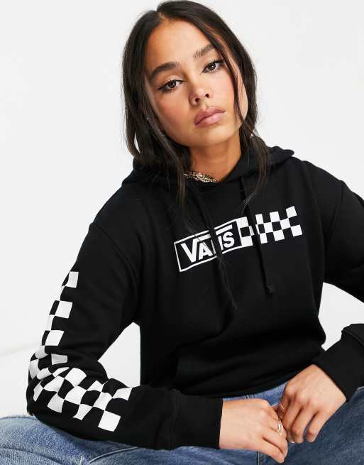 Hoodie with checkered sleeves sale