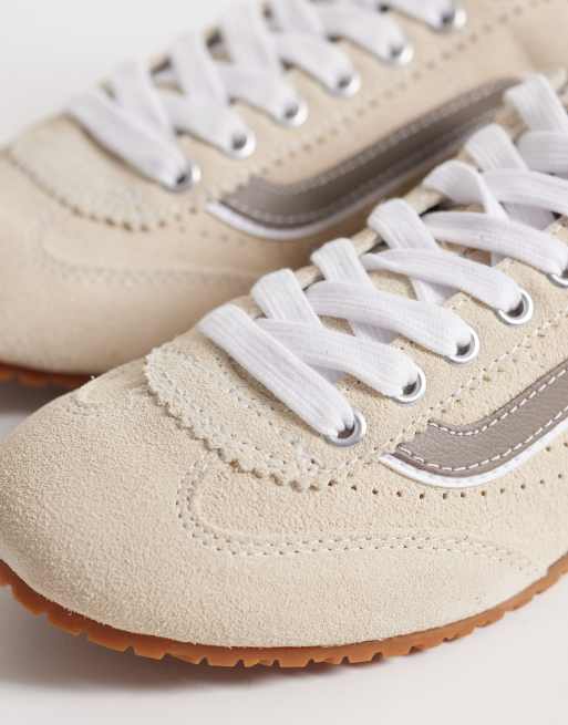Vans – Super Lowpro – Beige sneakers med stora skosnören, 4 av 5