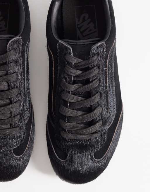 Vans Super Lowpro pony hair trainers in black, 2 of 5
