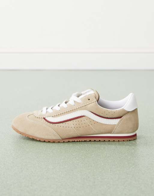 Vans Super Lowpro sneakers in beige and white