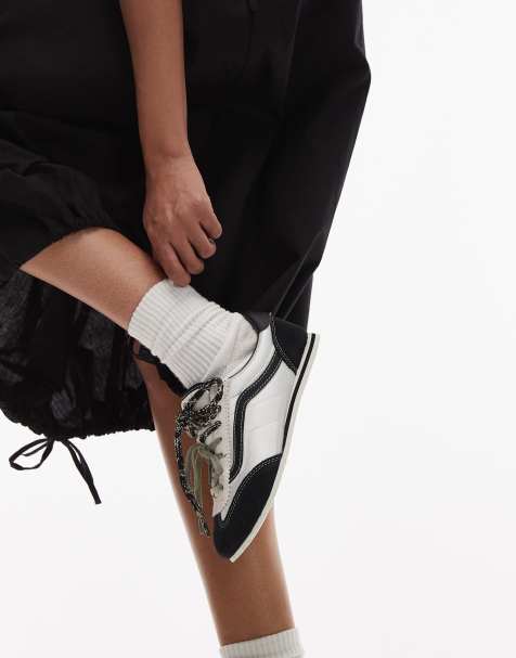 Vans - Super Lowpro - Sneakers in raso nere e argento - view 1