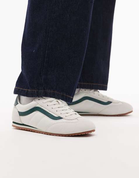 Vans Super Lowpro sneakers in white and dark green - view 1