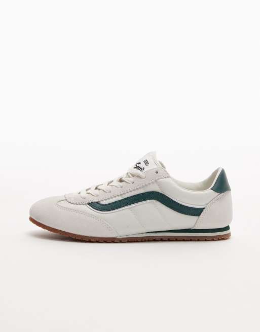 Vans Super Lowpro sneakers in white and dark green, 2 of 5