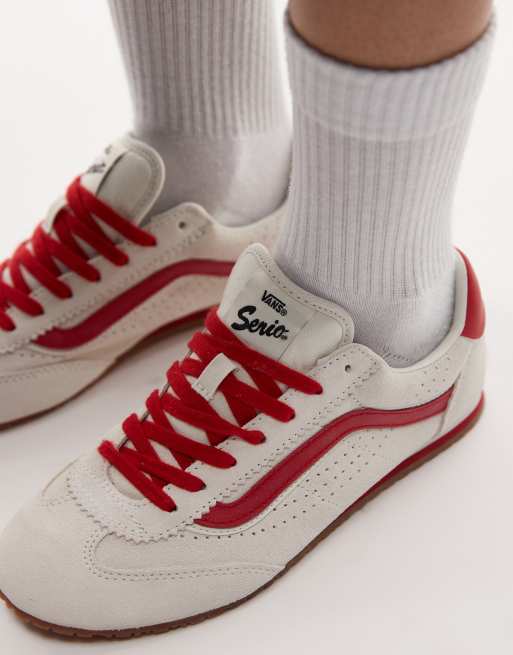 Vans Super Lowpro sneakers in white and red, 4 of 5